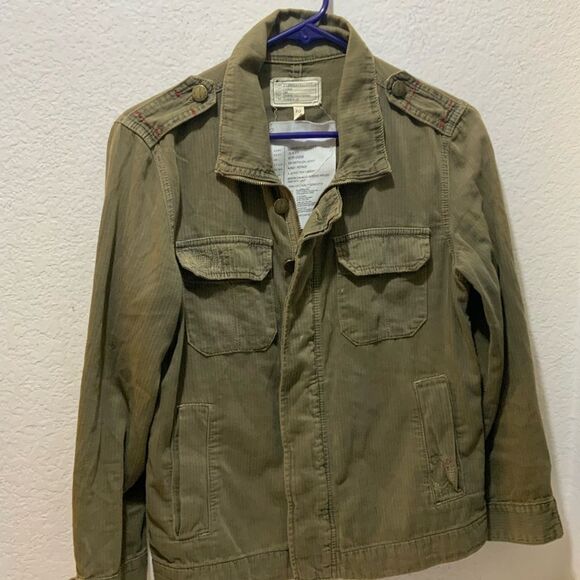 Current Elliott The Batallion Jacket army repair Green Distressed sz 2 - Picture 3 of 14